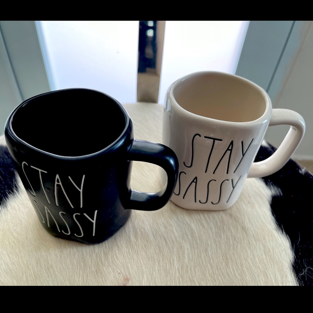 Rae Dun Set of 2 Stay Sassy Black & White Mugs